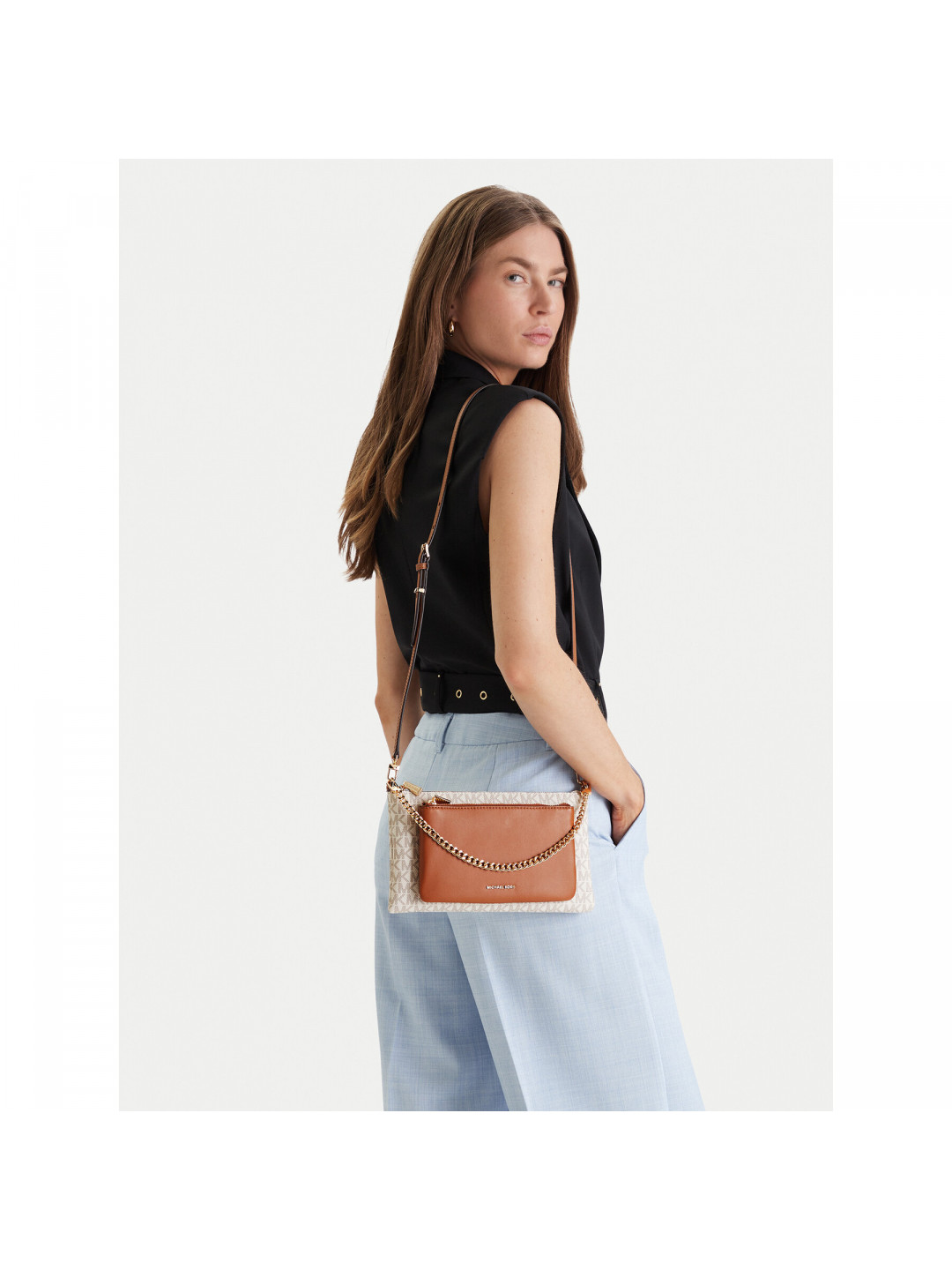 Kabelka MICHAEL Michael Kors Jet Set 32F5GJ6C8B Écru